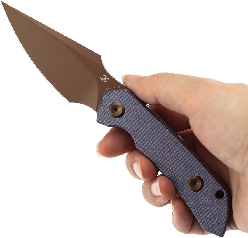 Kansept Fenrir Fixed Blade D2 Rose Gold Purple Micarta