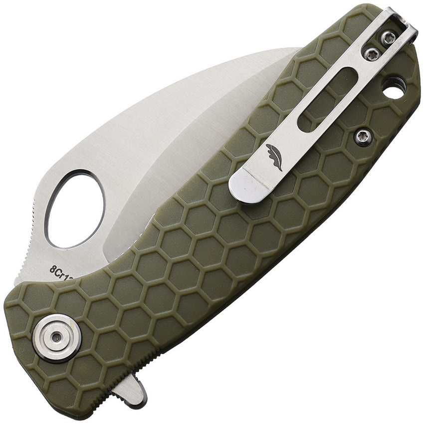 Honey Badger Medium Claw Serrated 8Cr13MoV Green FRN