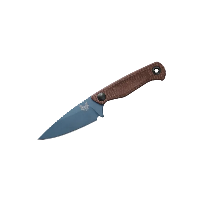 Benchmade Dacian Fixed Blade Blue MagnaCut Brown Canvas Micarta