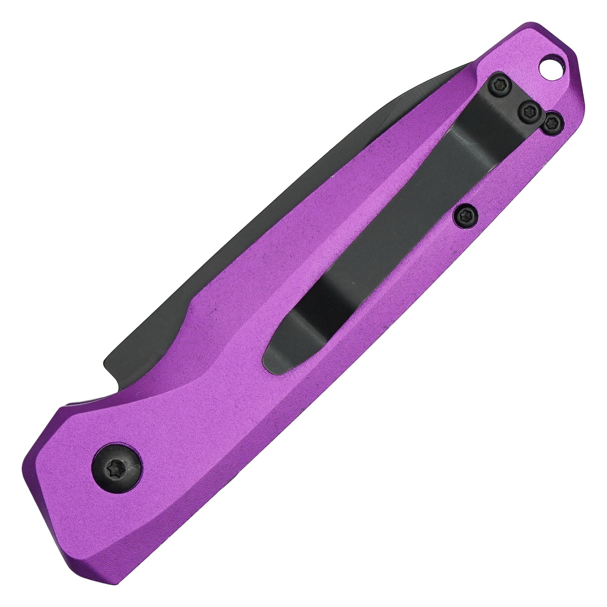 Atomic purple automatic knife side view