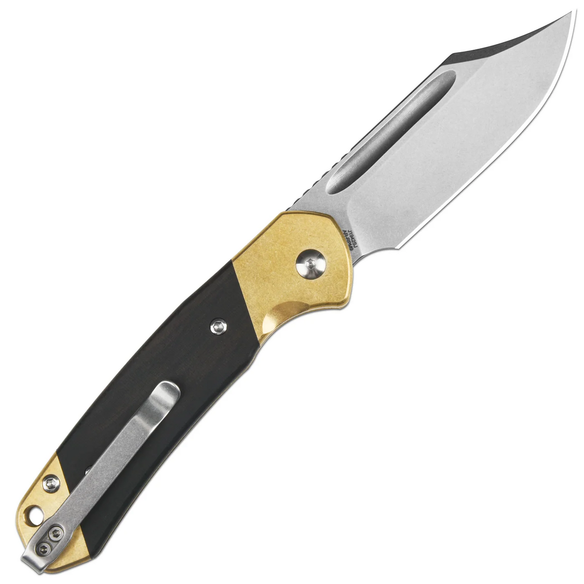 CJRB Bowie Pyrite RPM9 Slip Joint Brass & Wood
