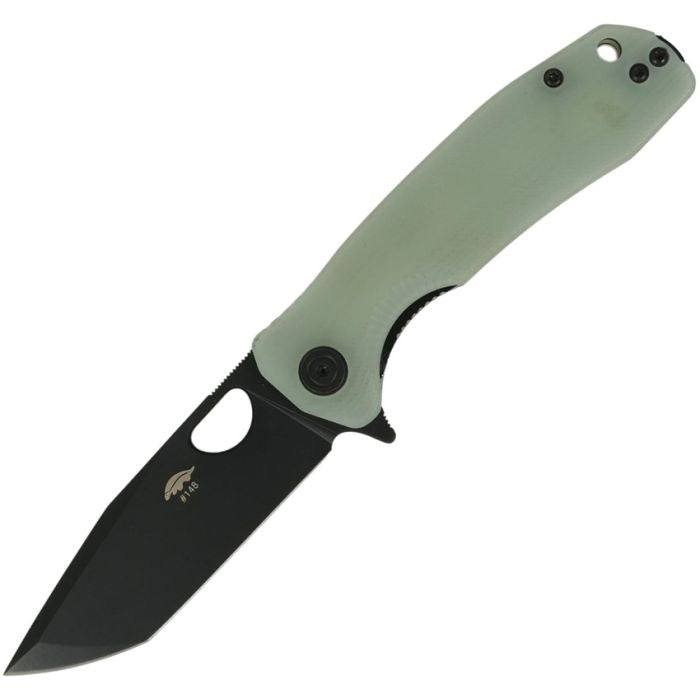 Honey Badger Tanto 14C28N Jade G10