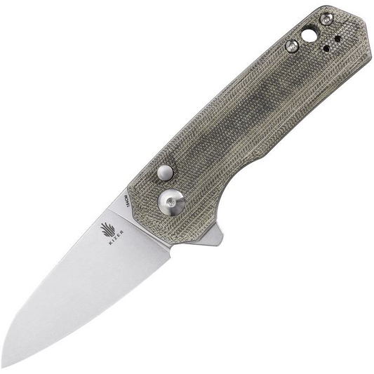 Kizer Lieb M 154CM Green Canvas Micarta
