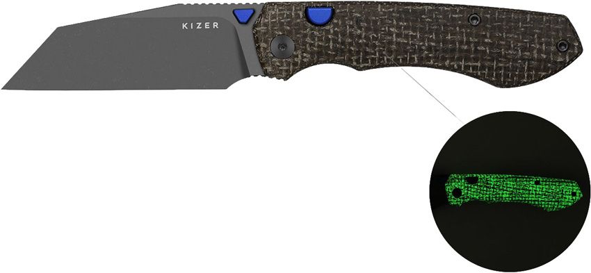 Kizer Wharning N690 GLOW Canvas Micarta