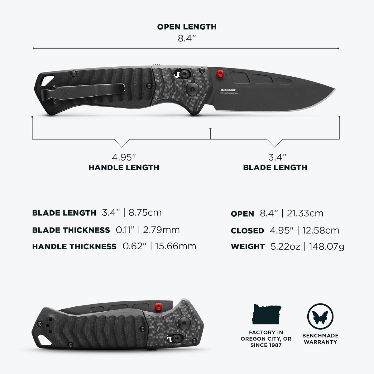 Benchmade PSK AXIS Lock Assist Carbon Fiber G10 MagnaCut
