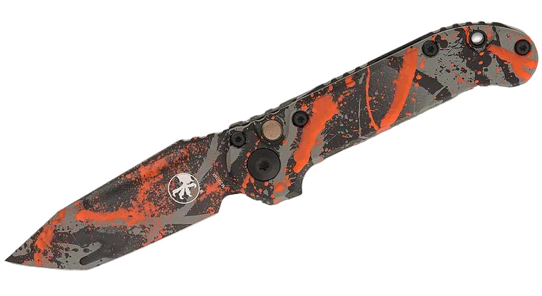 Microtech LUDT Gen III Auto Bull Shark Gray / Black / Orange Splatter