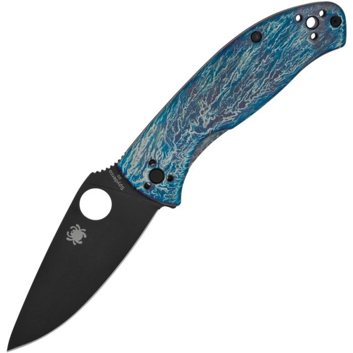 Spyderco Tenacious D2 Blue Disarray Titanium