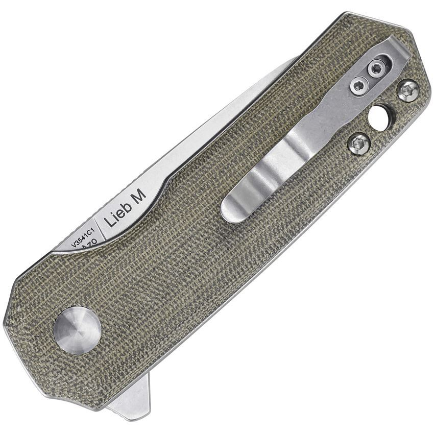 Kizer Lieb M 154CM Green Canvas Micarta