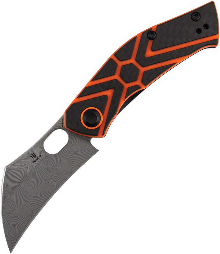 Tenable Osprey Damascus Twill Carbon Fiber Orange G10
