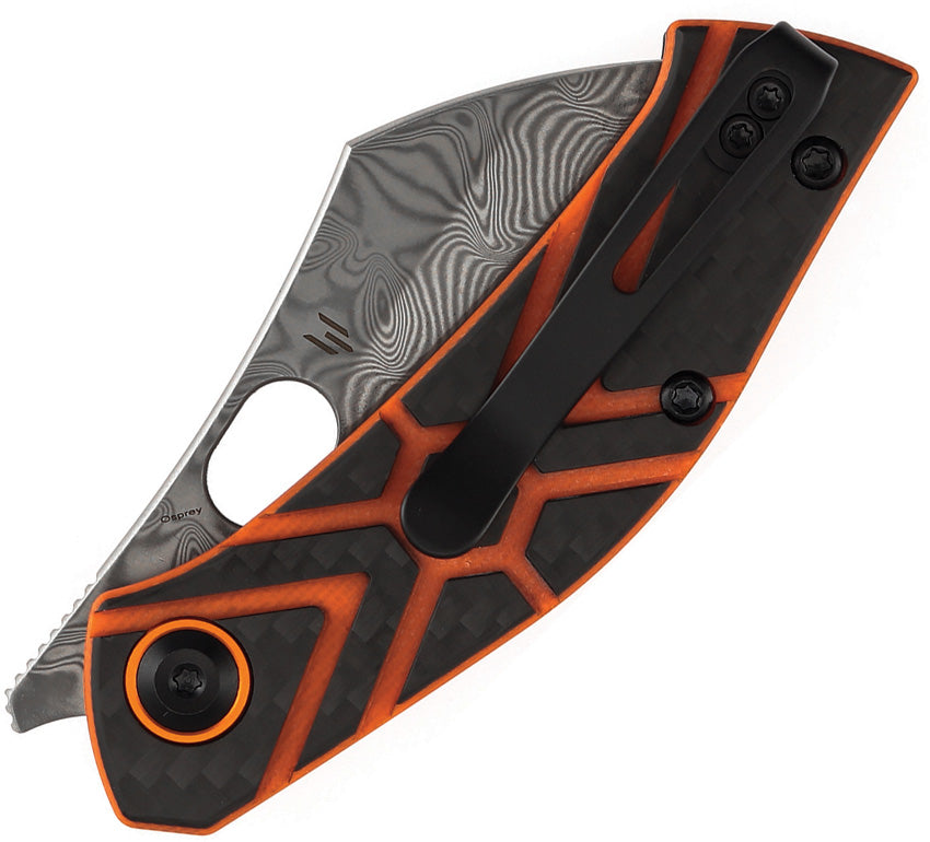 Tenable Osprey Damascus Twill Carbon Fiber Orange G10