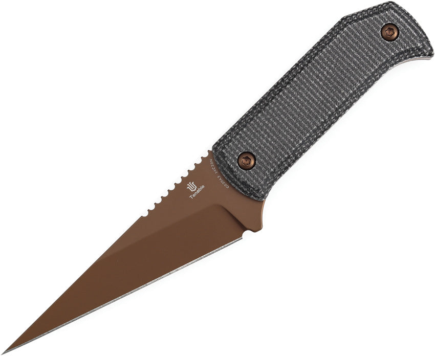 Tenable ToothPik Fixed Blade 14C28N Rose Gold Black Micarta