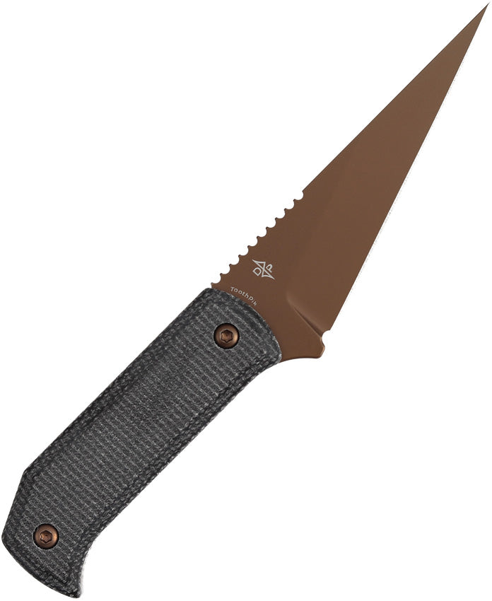 Tenable ToothPik Fixed Blade 14C28N Rose Gold Black Micarta