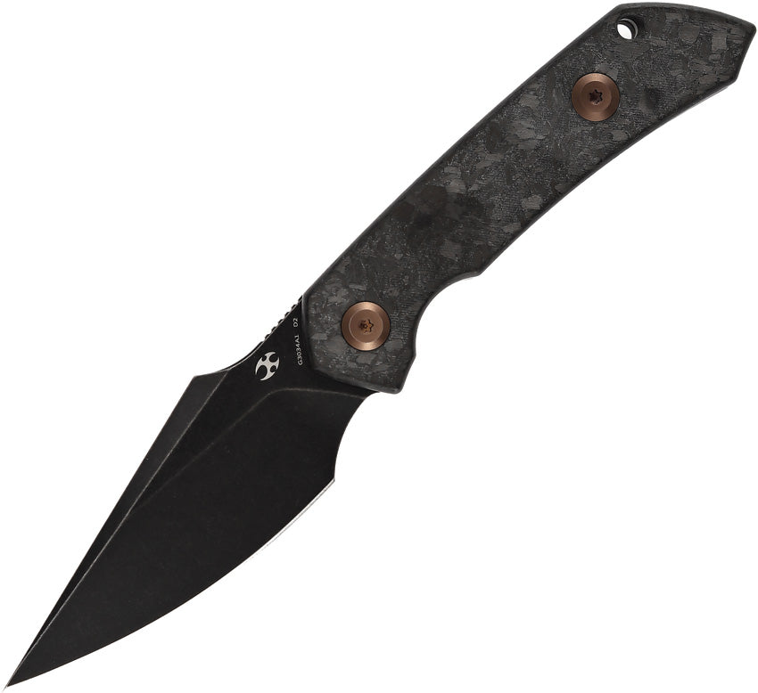 Kansept Fenrir Fixed Blade D2 Black Shred Carbon Fiber