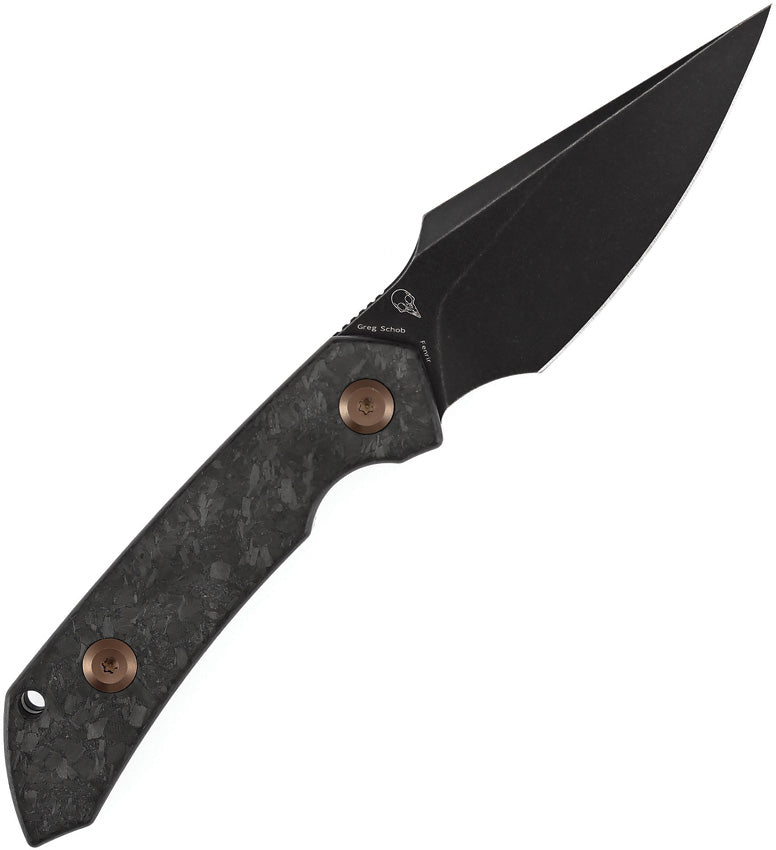 Kansept Fenrir Fixed Blade D2 Black Shred Carbon Fiber