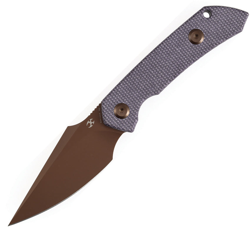 Kansept Fenrir Fixed Blade D2 Rose Gold Purple Micarta