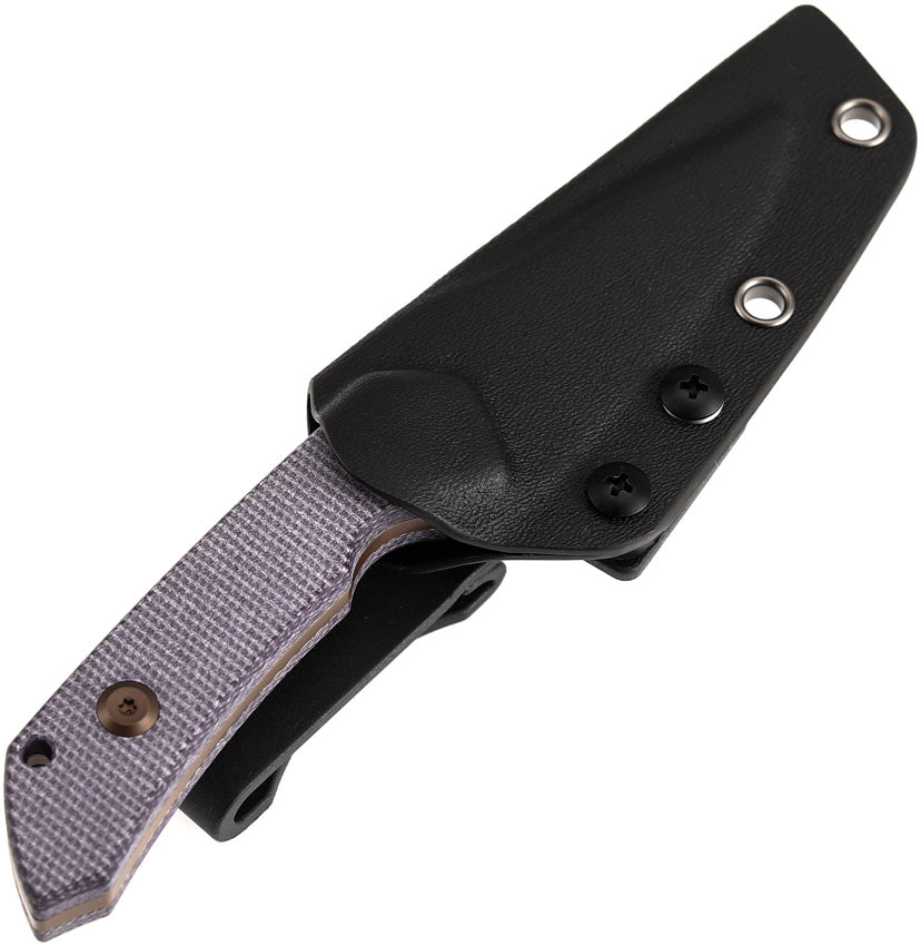 Kansept Fenrir Fixed Blade D2 Rose Gold Purple Micarta