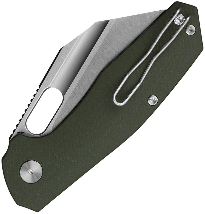Ironfly Yolo Button Lock Army Green G10 14C28N