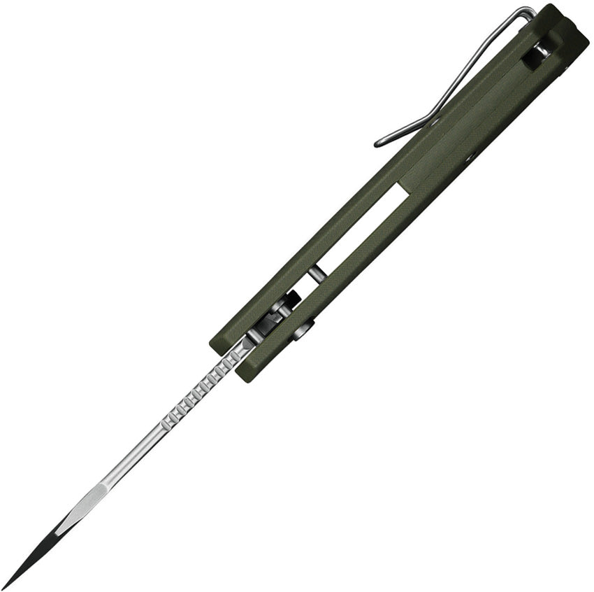Ironfly Yolo Button Lock Army Green G10 14C28N