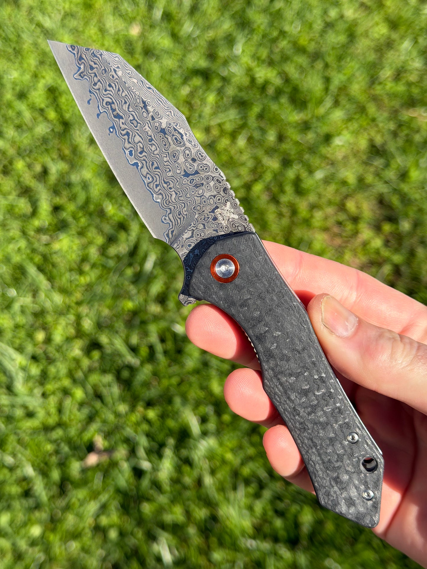 DMG Designs Siren Damascus Carbon Black G10