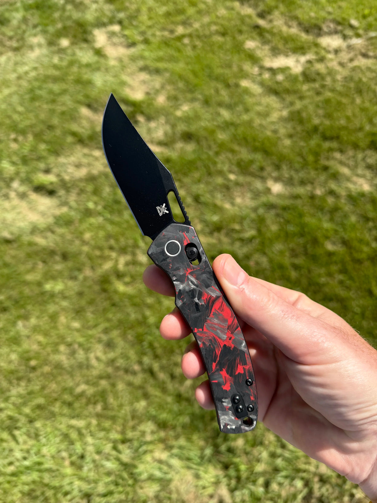 DMG Designs Cutlass 14C28N Red Carbon Shred G10