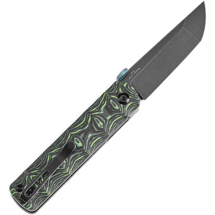 Kansept BTF Tanto S35VN Grass Green Carbon Fiber