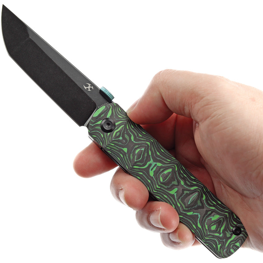Kansept BTF Tanto S35VN Grass Green Carbon Fiber
