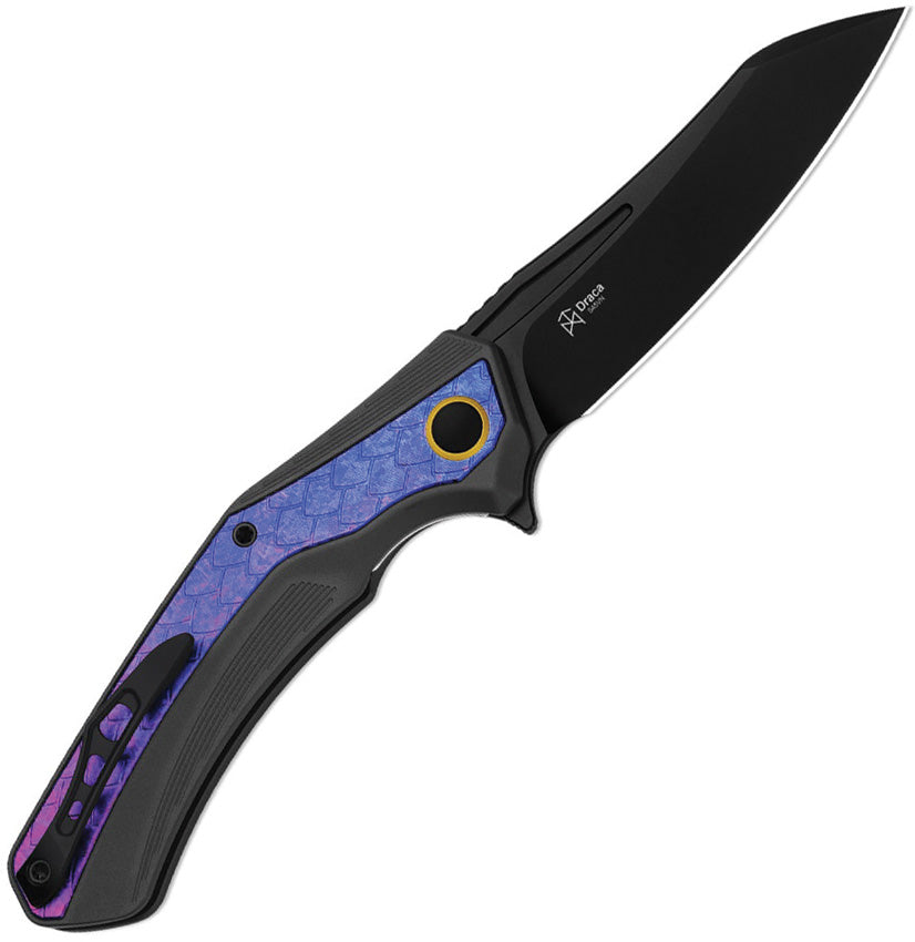 Kizer Draca S45VN Black Aluminum Crystallized Titanium