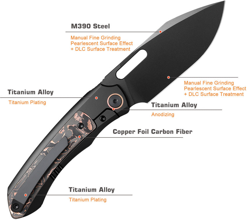 Remette Orca M390 Black Titanium Copper Foil Carbon Fiber