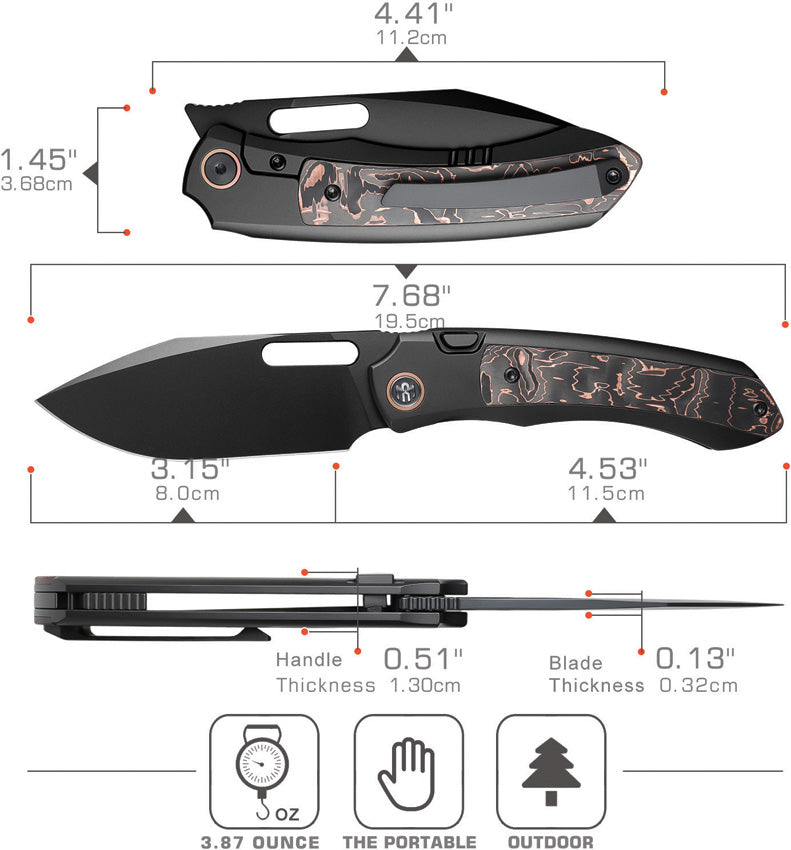 Remette Orca M390 Black Titanium Copper Foil Carbon Fiber