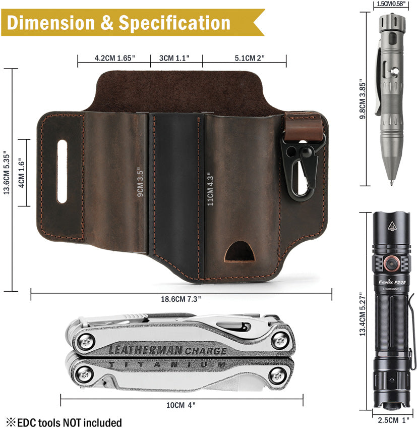 Viperade PJ29 Leather EDC Belt Sheath