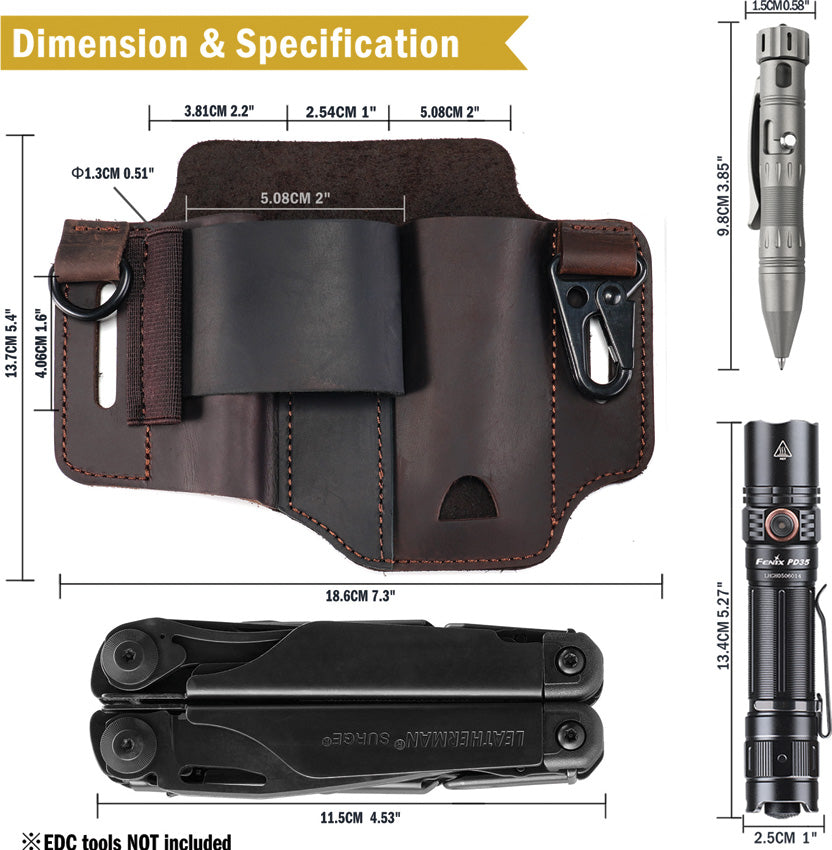 Viperade PJ36 Leather EDC Belt Sheath