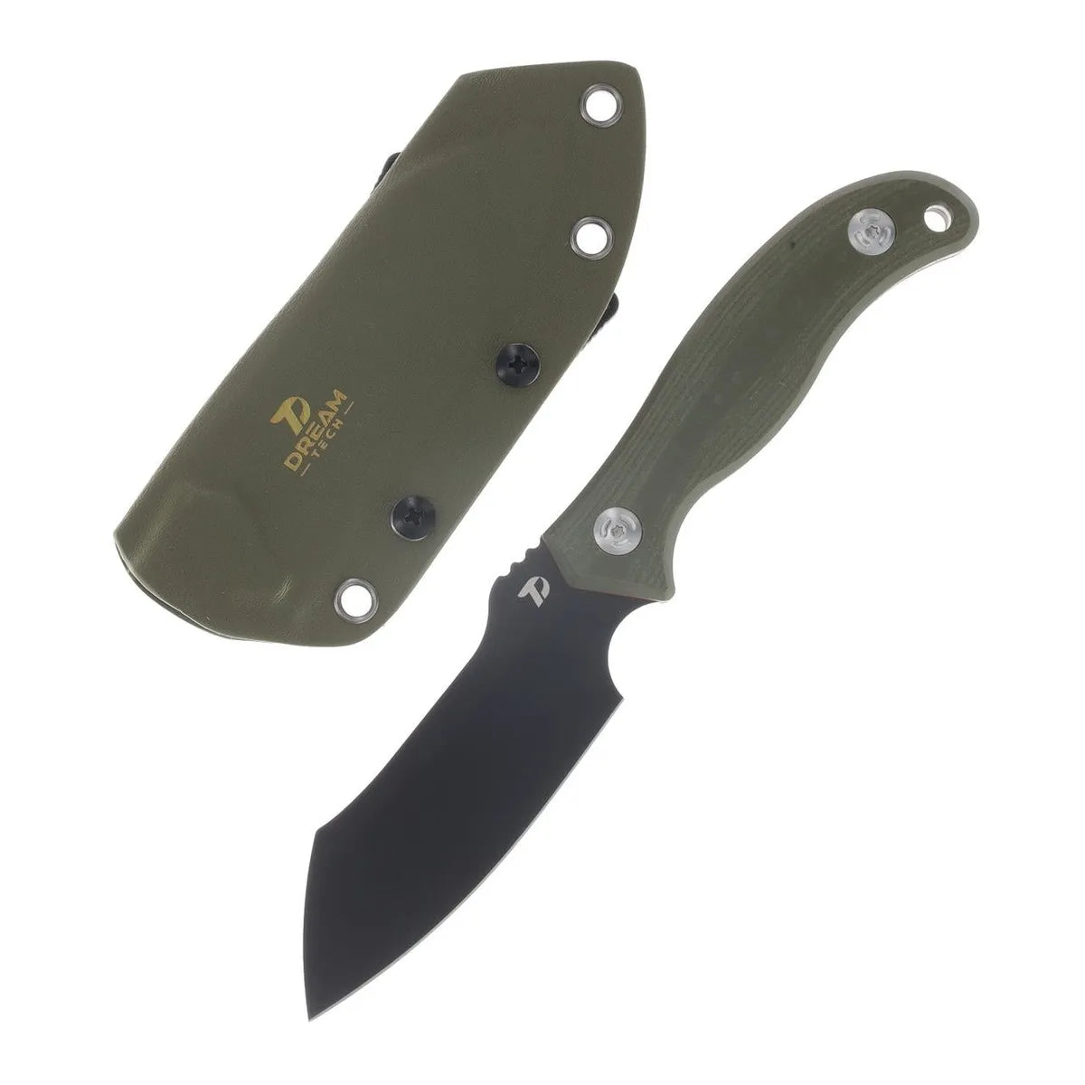 Dreamtech Fixed Blade DC53 Steel Green G10 | Black Blade | Green Kydex Sheath