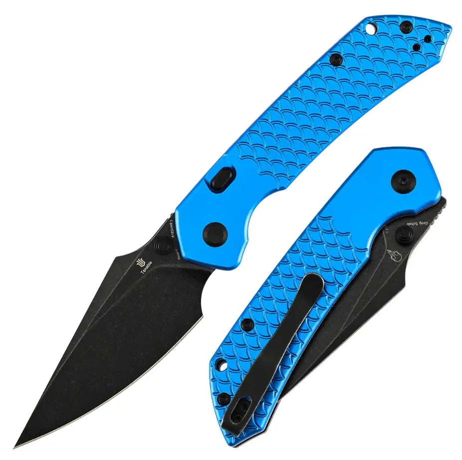Tenable Fenrir Button Lock Blue Aluminum Nitro-V