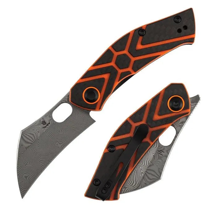 Tenable Osprey Damascus & Twill Carbon Fiber / Orange G10