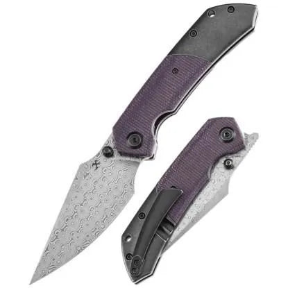Kansept Fenrir Damascus Purple Micarta + Titanium