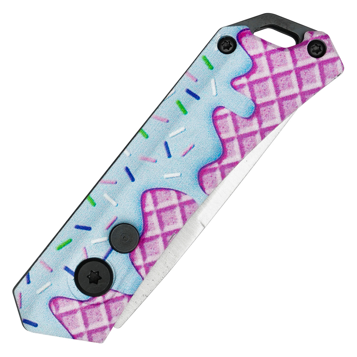 Ice cream waffle micro automatic knife handle detail