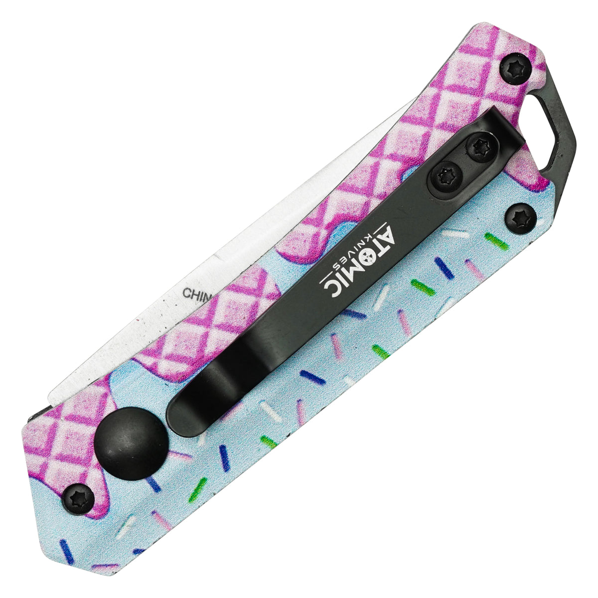 Ice cream waffle micro automatic knife blade detail