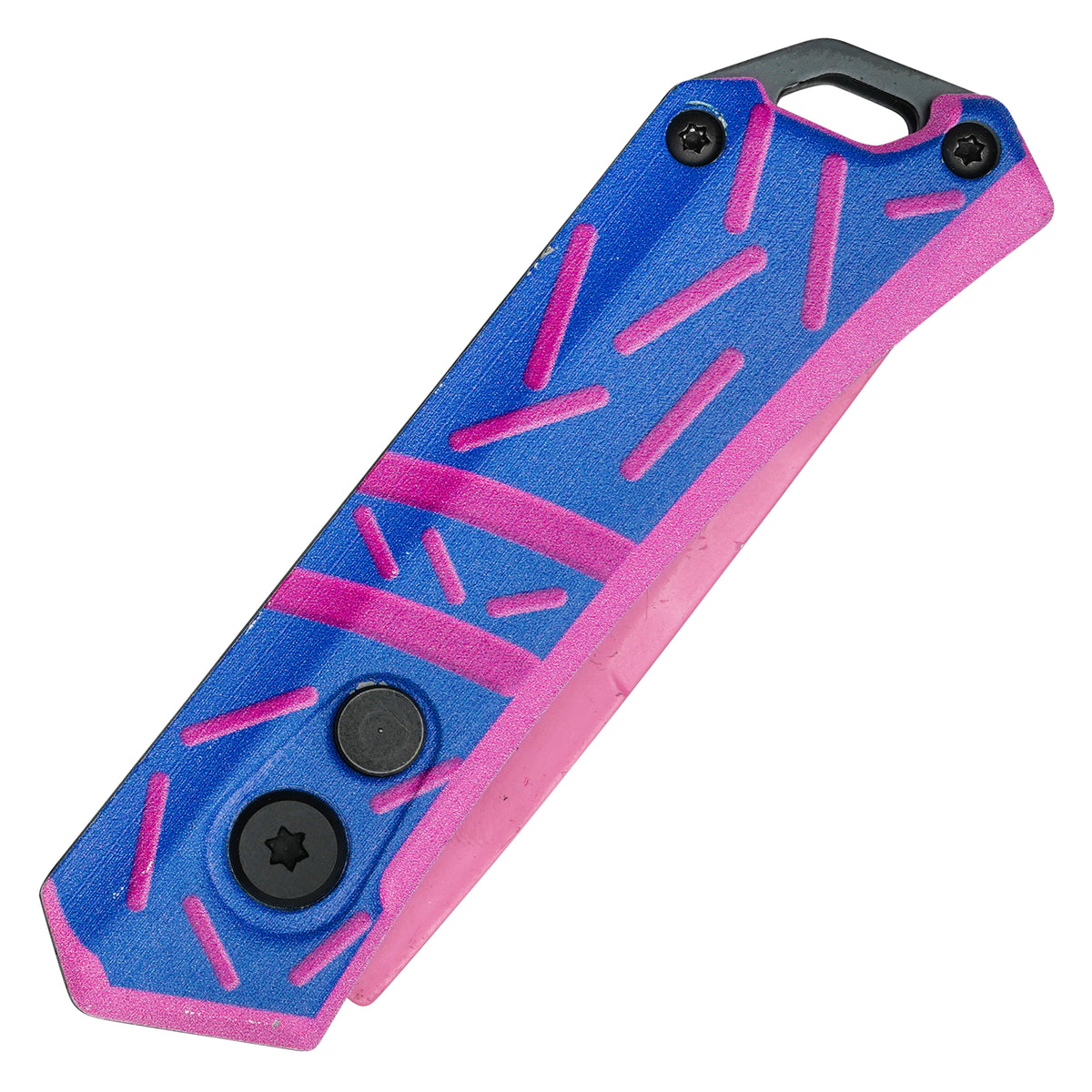 Purple cupcake micro automatic knife handle detail