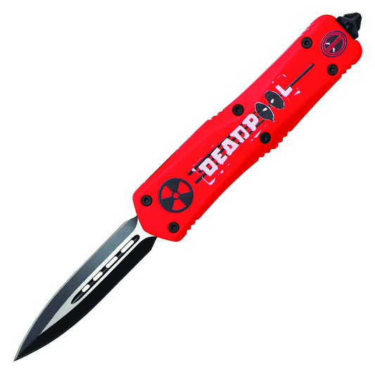Atomic 9 inch red drop point automatic OTF knife