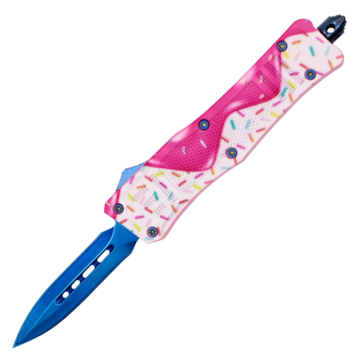 Atomic 7" Mini Fat Man Pink / White & Blue Sprinkles OTF