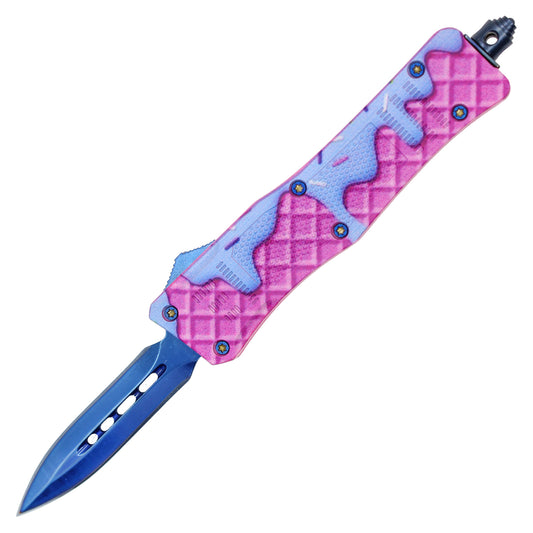 Atomic 7" Mini Fat Man Blue & Pink Waffle Cone Sprinkles OTF