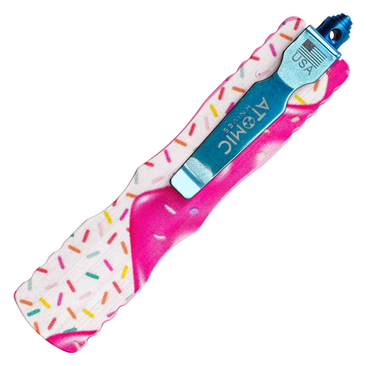 Atomic 7.5" Pink / White & Blue Sprinkles OTF