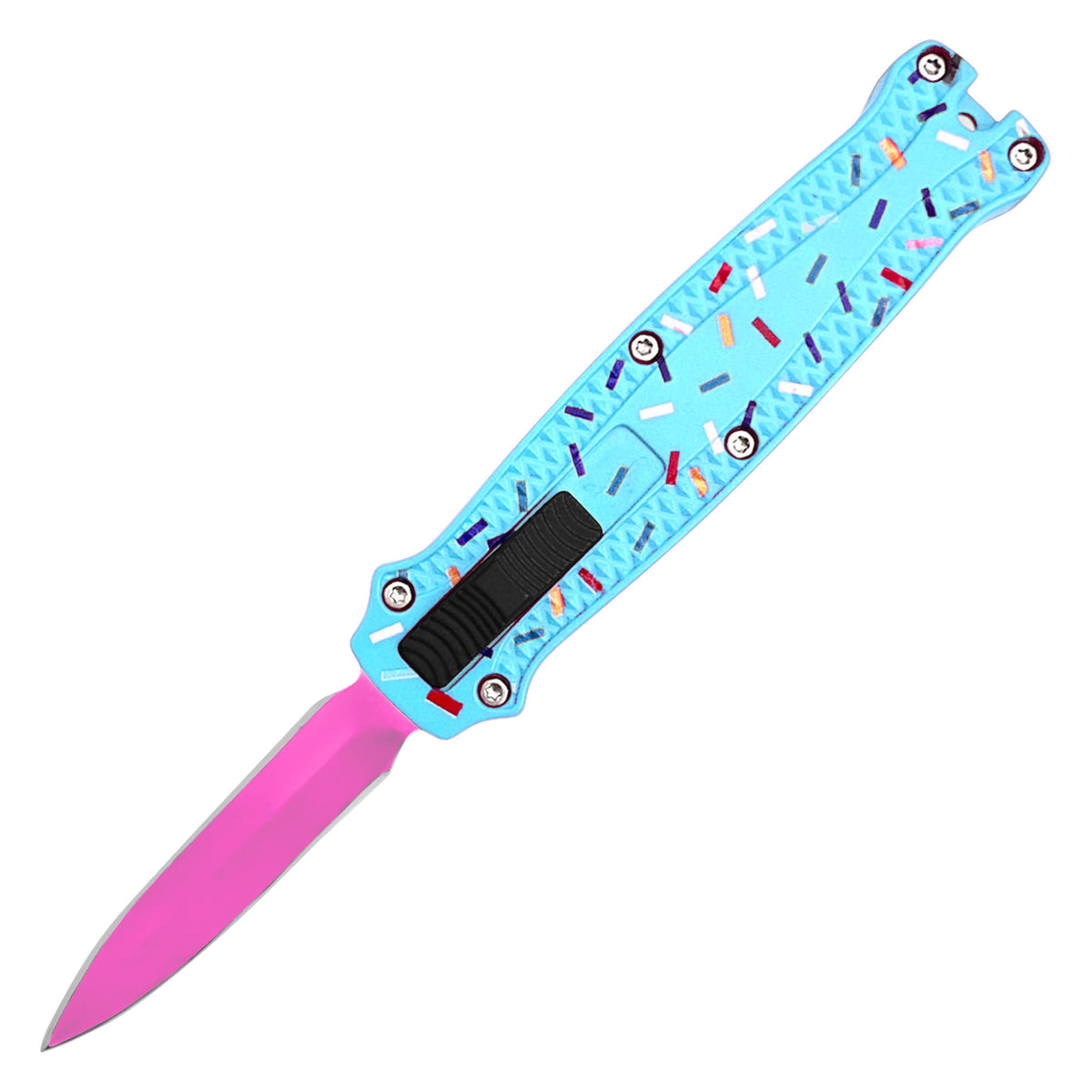 5.25 inch blue cupcake aluminum micro OTF knife