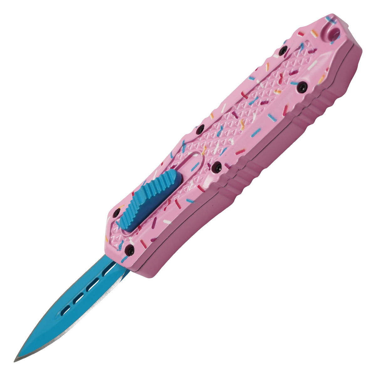 5.5 inch pink confetti cupcake micro automatic OTF knife